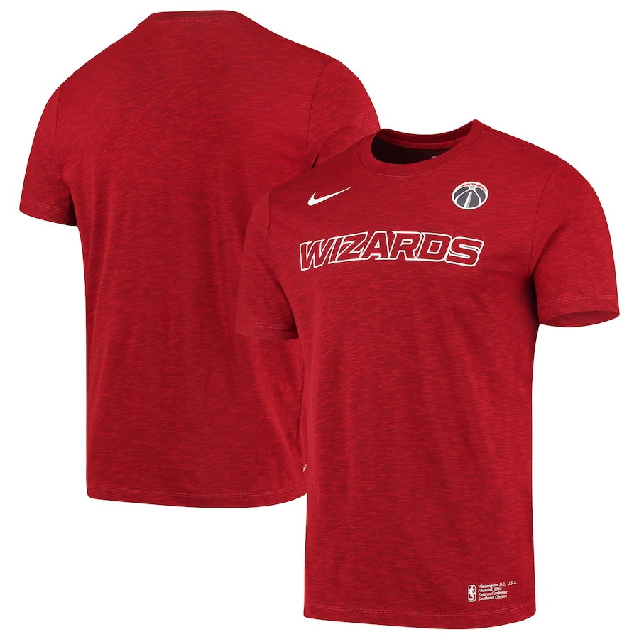 2020 NBA Men Nike Washington Wizards Heathered Red Essential Facility Performance TShirt.